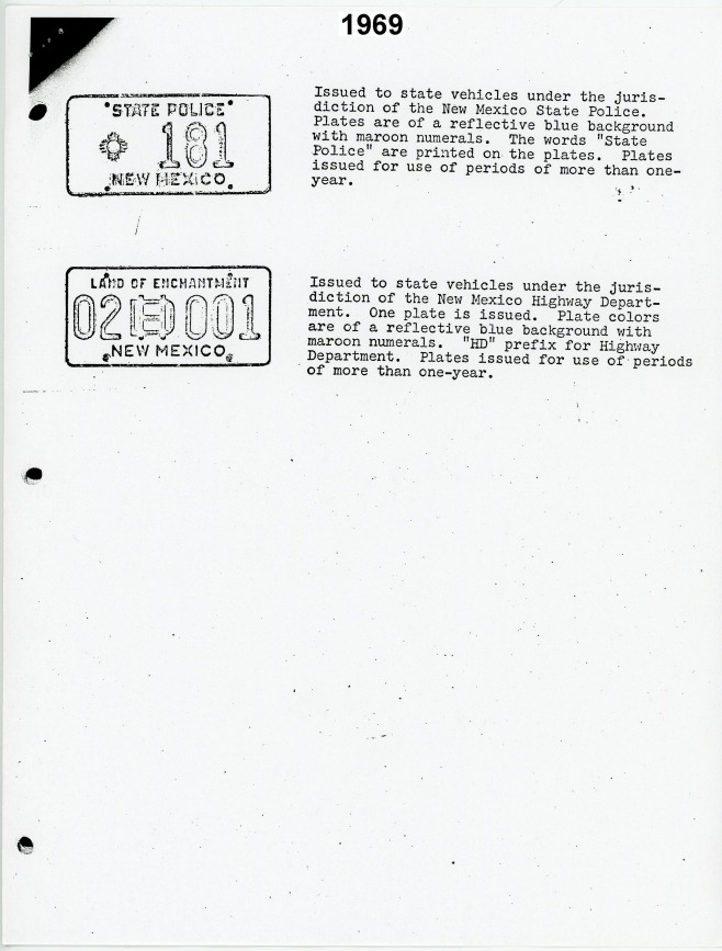 Historical License Plate Pamphlets issued by the New Mexico Dept of
